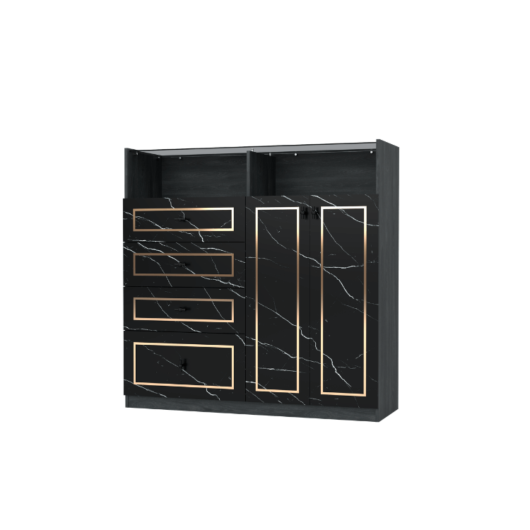 ตู้ลิ้นชัก 4 ลิ้นชัก WISDOM DESIGN FURNITURE GDW-121 120 ซม. สีแอชเกรย์/ดาร์คมาร์เบิ้ล